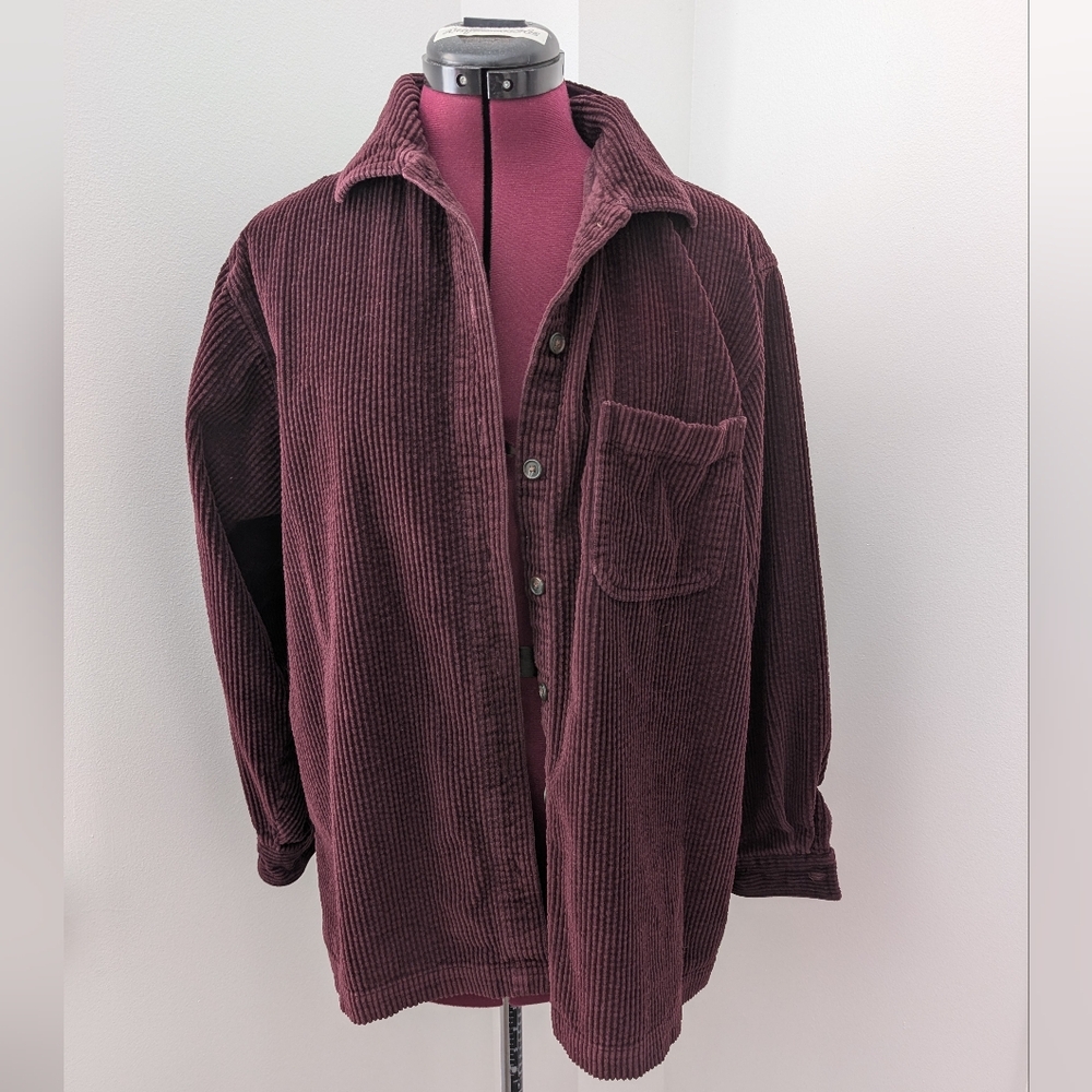 L.L. Bean Women's Courduroy Button Down Shirt Burgundy Purple Size Large - Picture 11 of 11
